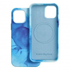 Kryt Leather Mag Cover na Apple iPhone 12 Pro Elegant  MagSAFE  Modrá škvrna