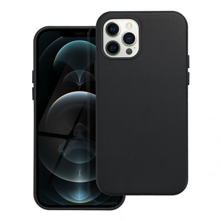 Kryt Leather Mag Cover na Apple iPhone 12 Pro Elegant MagSAFE Čierny