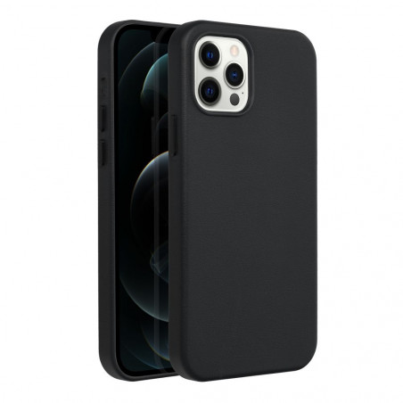 Kryt Leather Mag Cover na Apple iPhone 12 Pro Elegant MagSAFE Čierny