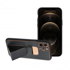 Kryt LEATHER Case Kickstand na Apple iPhone 11 Čierny