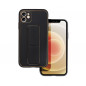 Kryt LEATHER Case Kickstand na Apple iPhone 11 Čierny