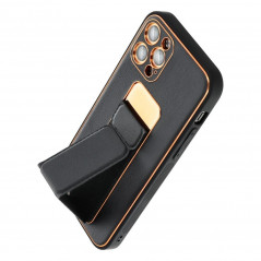Kryt LEATHER Case Kickstand na Samsung Galaxy S20 FE Čierny