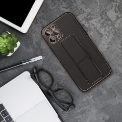 Kryt LEATHER Case Kickstand na Samsung Galaxy S20 FE Čierny