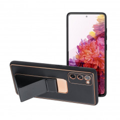 Kryt LEATHER Case Kickstand na Samsung Galaxy S20 FE 5G 2022 Čierny