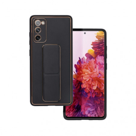 Kryt LEATHER Case Kickstand na Samsung Galaxy S20 FE 5G 2022 Čierny