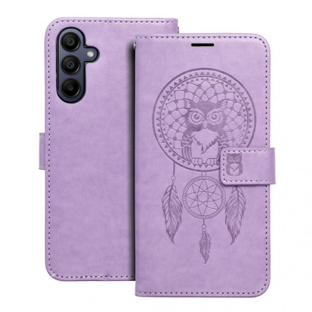 Peňaženkové puzdro MEZZO Book na Samsung Galaxy A15 LTE Lapač snov Fialový (Purple)