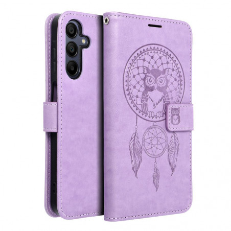 Peňaženkové puzdro MEZZO Book na Samsung Galaxy A15 LTE Lapač snov Fialový (Purple)