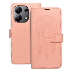 Peňaženkové puzdro MEZZO Book na XIAOMI Redmi Note 13 4G Lapač snov  Svetlo broskyňový
