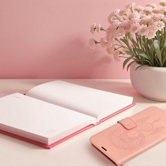 Peňaženkové puzdro MEZZO Book na XIAOMI Redmi Note 13 Pro Plus 5G Lapač snov  Svetlo broskyňový