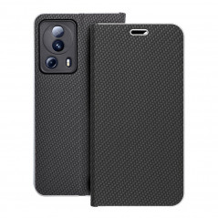 Peňaženkové puzdro LUNA Book Carbon na XIAOMI 13 Lite Uhlíkové vlákno, Elegant  Čierny