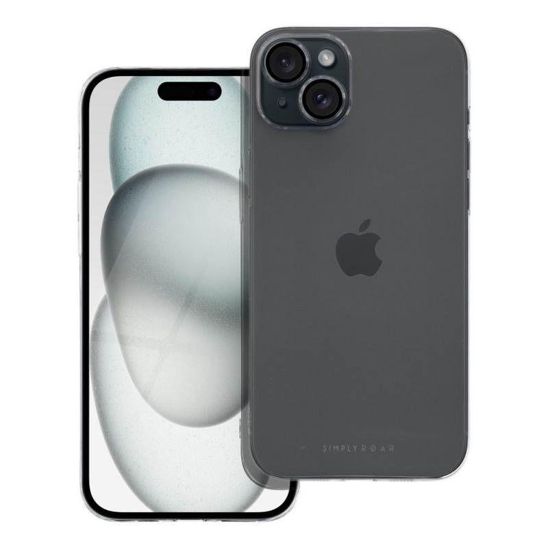 Kryt Roar Pure Simple Fit  na Apple iPhone 15 Plus Transparentný