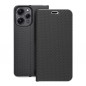 Peňaženkové puzdro LUNA Book Carbon na XIAOMI Redmi 12 Uhlíkové vlákno, Elegant  Čierny