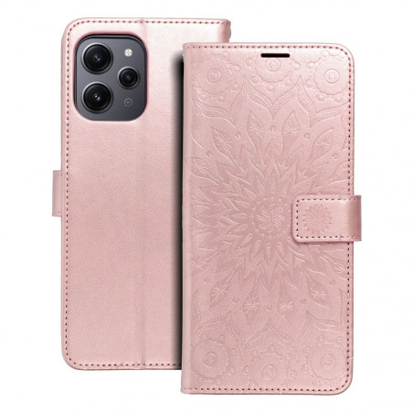 Peňaženkové puzdro MEZZO Book na XIAOMI Redmi 12 Mandala Ružovo-zlatý