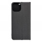 Peňaženkové puzdro LUNA Book Carbon na Apple iPhone 15 Uhlíkové vlákno, Elegant  Čierny