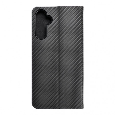 Peňaženkové puzdro LUNA Book Carbon na Samsung Galaxy A34 Uhlíkové vlákno, Elegant Čierny