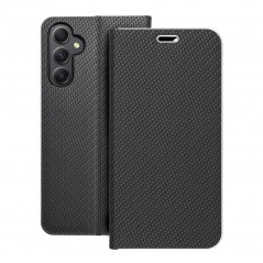 Peňaženkové puzdro LUNA Book Carbon na Samsung Galaxy A34 Uhlíkové vlákno, Elegant  Čierny
