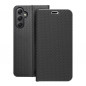 Peňaženkové puzdro LUNA Book Carbon na Samsung Galaxy A34 Uhlíkové vlákno, Elegant  Čierny