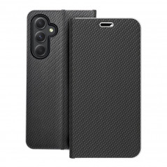 Peňaženkové puzdro LUNA Book Carbon na Samsung Galaxy A54 Uhlíkové vlákno, Elegant Čierny