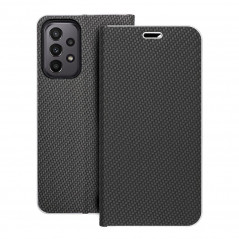 Peňaženkové puzdro LUNA Book Carbon na Samsung Galaxy A23 5G Uhlíkové vlákno, Elegant Čierny