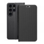 Peňaženkové puzdro LUNA Book Carbon na Samsung Galaxy S23 Ultra 5G Uhlíkové vlákno, Elegant  Čierny