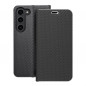 Peňaženkové puzdro LUNA Book Carbon na Samsung Galaxy S23 5G Uhlíkové vlákno, Elegant  Čierny
