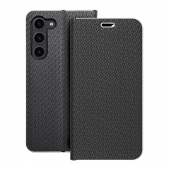 Peňaženkové puzdro LUNA Book Carbon na Samsung Galaxy S23 Plus 5G Uhlíkové vlákno, Elegant  Čierny