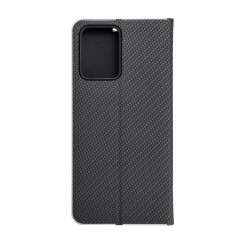 Peňaženkové puzdro LUNA Book Carbon na XIAOMI Redmi Note 12 5G Uhlíkové vlákno, Elegant  Čierny