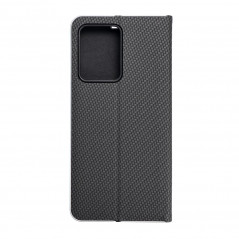Peňaženkové puzdro LUNA Book Carbon na XIAOMI Redmi Note 12 Pro 5G Uhlíkové vlákno, Elegant  Čierny