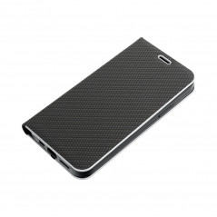 Peňaženkové puzdro LUNA Book Carbon na XIAOMI Redmi Note 12 Pro Plus 5G Uhlíkové vlákno, Elegant  Čierny