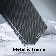 Peňaženkové puzdro LUNA Book Carbon na XIAOMI Redmi Note 12 Pro Plus 5G Uhlíkové vlákno, Elegant  Čierny