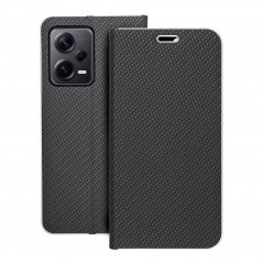 Peňaženkové puzdro LUNA Book Carbon na XIAOMI Redmi Note 12 Pro Plus 5G Uhlíkové vlákno, Elegant Čierny