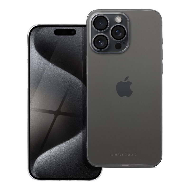 Kryt Roar Pure Simple Fit  na Apple iPhone 15 Pro Max Transparentný