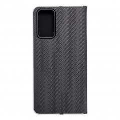Peňaženkové puzdro LUNA Book Carbon na XIAOMI Redmi Note 12s Uhlíkové vlákno, Elegant  Čierny