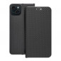 Peňaženkové puzdro LUNA Book Carbon na Apple iPhone 15 Plus Uhlíkové vlákno, Elegant  Čierny
