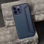 Peňaženkové puzdro Razor Book na Apple iPhone 15 Pro Uhlíkové vlákno, Karbónový vzor  Modrý