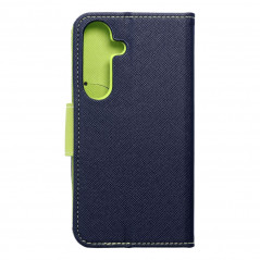Peňaženkové puzdro Fancy Book na Samsung Galaxy S24 Námornícka modrá / Limetkovo zelený