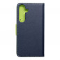 Peňaženkové puzdro Fancy Book na Samsung Galaxy S24 PLUS Námornícka modrá / Limetkovo zelený