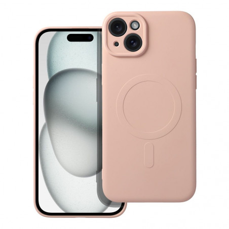Kryt Silicone Mag Cover na Apple iPhone 15 Plus MagSAFE Ružový
