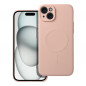 Kryt Silicone Mag Cover na Apple iPhone 15 Plus MagSAFE  Ružový