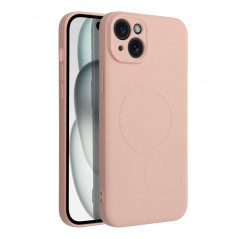 Kryt Silicone Mag Cover na Apple iPhone 15 Plus MagSAFE  Ružový