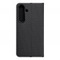 Peňaženkové puzdro LUNA Book Carbon na Samsung Galaxy S24 Uhlíkové vlákno, Elegant  Čierny