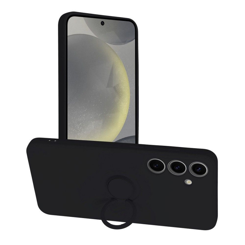 Kryt Silicone ring na Samsung Galaxy S24 PLUS Čierny