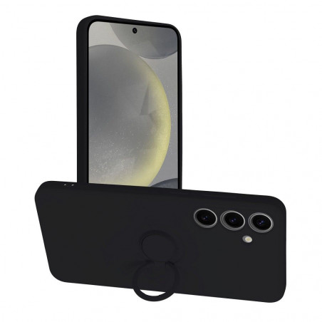 Kryt Silicone ring na Samsung Galaxy S24 PLUS Čierny