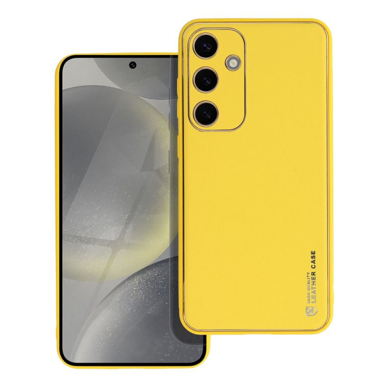 Kryt Leather na Samsung Galaxy S24 PLUS Žltý