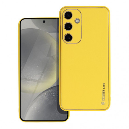 Kryt Leather na Samsung Galaxy S24 PLUS Žltý