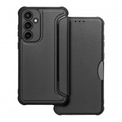 Peňaženkové puzdro Razor Book na Samsung Galaxy S23 FE Uhlíkové vlákno, Karbónový vzor  Čierny
