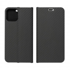 Peňaženkové puzdro LUNA Book Carbon na Samsung Galaxy A35 Uhlíkové vlákno, Elegant  Čierny