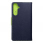 Peňaženkové puzdro Fancy Book na Samsung Galaxy A35 Námornícka modrá / Limetkovo zelený