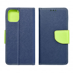Peňaženkové puzdro Fancy Book na Samsung Galaxy A55 Námornícka modrá / Limetkovo zelený