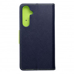 Peňaženkové puzdro Fancy Book na Samsung Galaxy A55 Námornícka modrá / Limetkovo zelený
